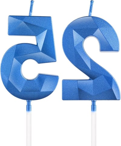 Verjaardagskaarsen Cijfer - Taart Decoratie - Feestelijke Viering - 3D Royal Blauw Design - 11.5 cm - Blauw