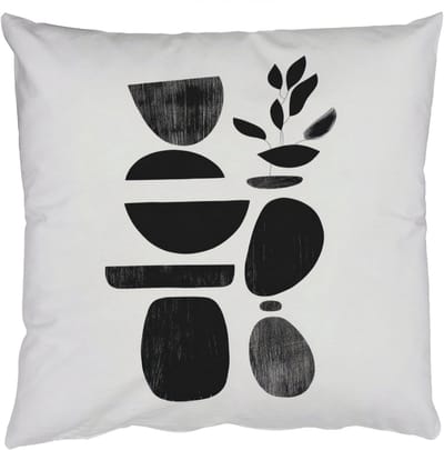 Sierkussens - Kussentjes Woonkamer - 50x50 cm - Japandi - Zwart - Abstract