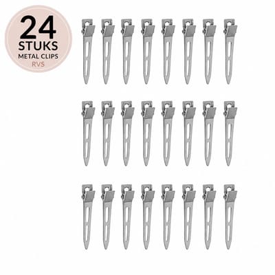 Haar In Stijl® 24 RVS Metal Clips - 5.5 cm Volume Clips - Kapper - Curls