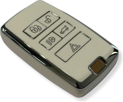 Sleutelcover voor Land Rover, Range Rover, Sleutelhoesje, Key Case for Land Rover, Range Rover, Autosleutel Hoesje Geschikt Voor Land Rover, Range Rover, Wit - Zilver