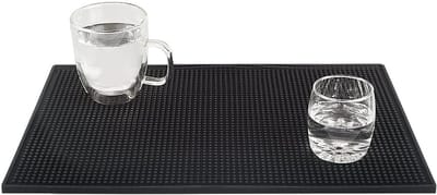 zwarte barmatten, 45 cm x 30 cm rubberen droogmat voor aanrecht, antislip cocktailservice morsmatten voor bartendending, koffiebarmatten, accessoires voor thuis en keuken, set van 2