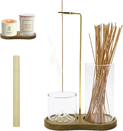 3-in-1 Inverted Wierookhouder met 40 Houten Wierookstokjes voor Yoga, Meditatie en Thuisdecoratie