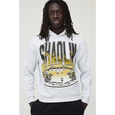 Regular Wu-Tang Gelicentieerde Print Hoodie | Grey Marl | Size XS