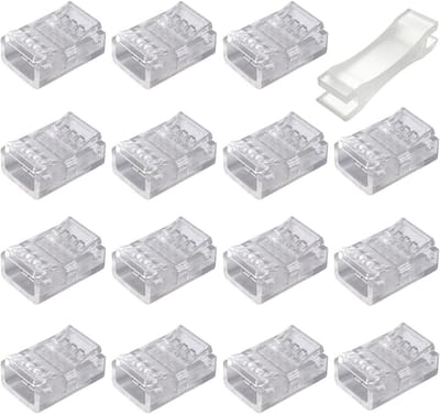 Ledstrip Connectoren - Snelle Stekkers - Verlichting Aansluiten - Zonder Strippen - 10 mm 4-polig - Transparant