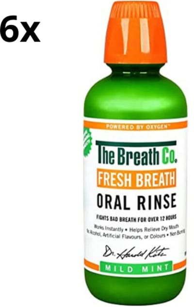 The Breath Co Mondwater | MILD MINT | 6 x 500ML | Voordeelverpakking!