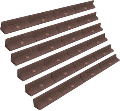 7,2 m flexibele gazonrand - 6x1,2 m - bruin - rubber