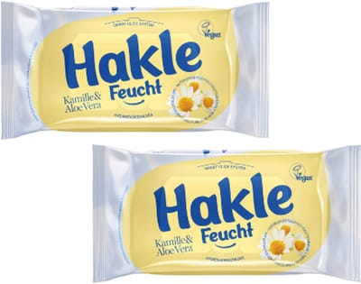Hakle Vochtig Toiletpapier - Kamille & Aloë Vera - Set van 2 | 1-laags - wit - 42 Vellen per Verpakking - 2 Stuks