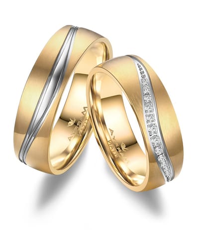 Jonline SET Trouwringen Titanium Zirkonia 6 mm| Vriendschapsringen | Relatie ringen
