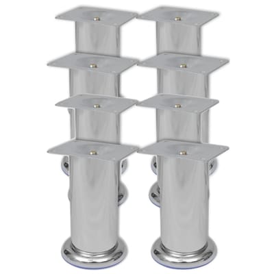 vidaXL - Bankpoten - rond - 8 - st - 120 - mm - chroomkleurig