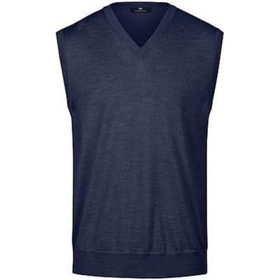 Slip-over 100% scheerwol Van Peter Hahn blauw