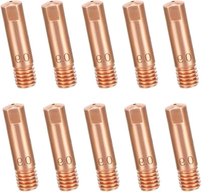 Lasmondstukken set van 10 stuks voor Mig lasfakkel - 0,9 mm contactpunt - Geschikt voor MIG MAG AK15 - Set van 10 (0,9 x 25 mm)