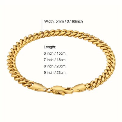 Nivard Armband - Staal - Nep Zilver - Heren - Nep Goud - 23cm