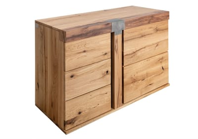 MASSIVMOEBEL24.DE wilde eik / moseik dressoir blank Massief hout 115x45x75 cm (BxTxH) geolied gemonteerd NEW AMSTERDAM volledig massief #09
