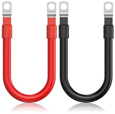 Batterijkabel 30 cm, 2 AWG, 33 mm² voor auto, motorfiets, camper en vrachtwagen - 2 stuks