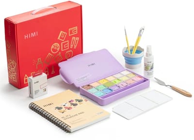 HIMI - Gouache - STARTERSET - set van 18 Pastel kleuren - 30g - Lila