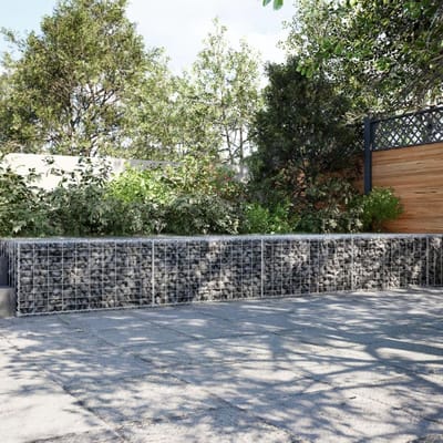 Gabion mand - Stenen mand - Tuinmuur bouwen - Inclusief hoes - 500x100x50 cm - Zilver