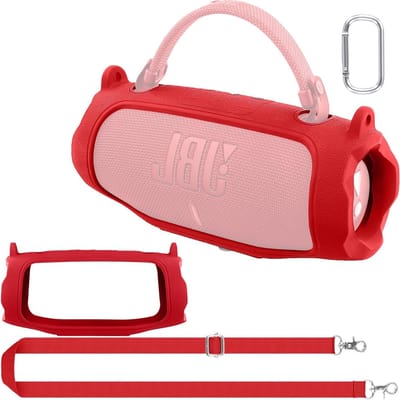 Draagbare Ultralichte Siliconeschuiling voor JBL Charge 6 Bluetooth Speaker met Carabiner en Schouderriem, Bescherming en Gemak voor Muziekliefhebbers