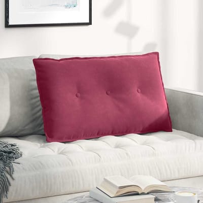 vidaXL - Rugkussen - Wijnrood - 80 - x - 50 - cm - Corduroy - stof