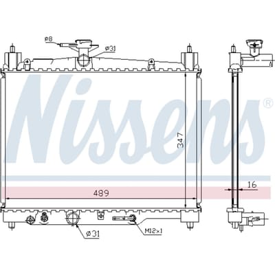 Radiator, motorkoeling NISSENS 64801