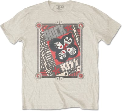Kiss - Rock Revolution Heren Tshirt - S - Creme