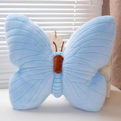 Decoratieve Vlinder Kussen 45x40cm - Zacht Zitkussen voor Sofa en Bed, Comfortabel en Stijlvol (Blauw)