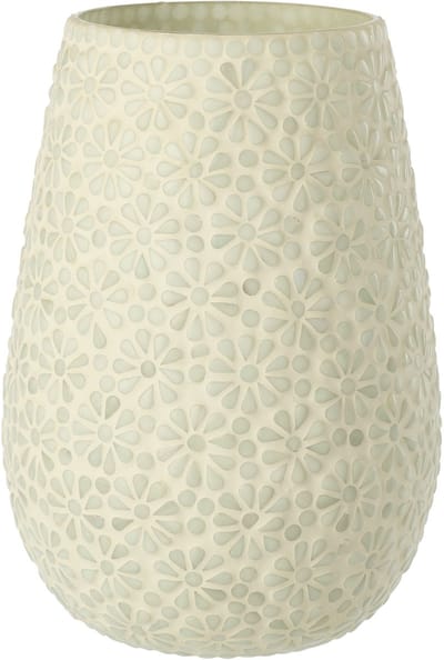 J-Line vaas Mozaïek - glas - wit/groen
