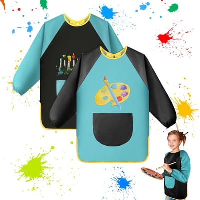 ONF3 - Schilderschort voor Kinderen - Waterdichte Schildersjas - Veilig en Comfortabel - Kunst en Knutselen - Geschikt voor School - 70 cm