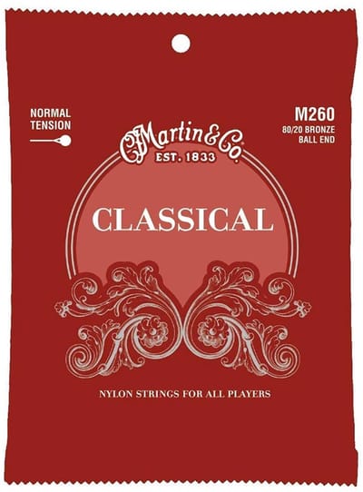 snarenset klassieke gitaar - M260 - bronze wound & clear nylon medium tension ball end