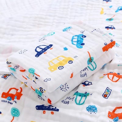 Mousseline babydeken 110x110 cm - 6-laags katoenen knuffeldeken voor pasgeborenen en peuters