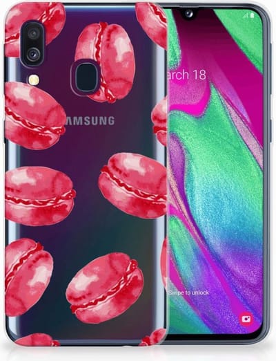 Samsung Galaxy A40 Siliconen Case Pink Macarons