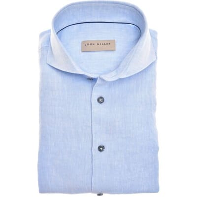 John Miller Overhemd Luxury Linen Licht Blauw / male
