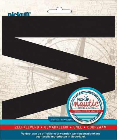 Pickup Nautic plakletter 150mm zwart M - zwart M