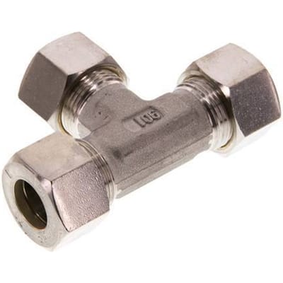 15L RVS T-stuk Knelfitting 315 Bar DIN 2353 - FL3T-O-ST-15-L