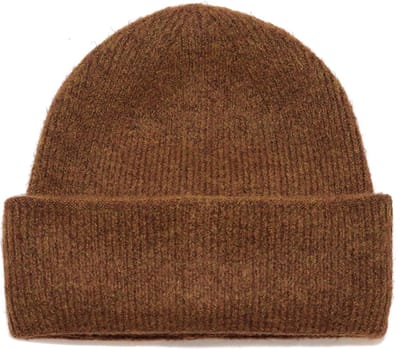 Bruin melange - herenmuts - beanie heren - muts met omgeslagen rand - acryl - bruin - one size - STUDIO Ivana