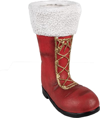 Clayre & Eef Kerstdecoratie Beeld Laars 32x19x36 cm Rood Keramisch materiaal