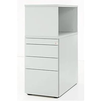 Schäfer Shop Genius ladeblok met bovenblad, afsluitbaar, greepgleuf aan de zijkant, lichtgrijs