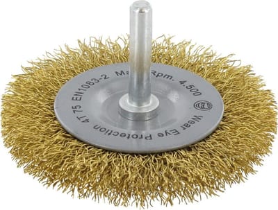 Ivana Stiftborstel Gegolfd Messingdraad Met Schacht 6mm 75x0.30mmx10mm