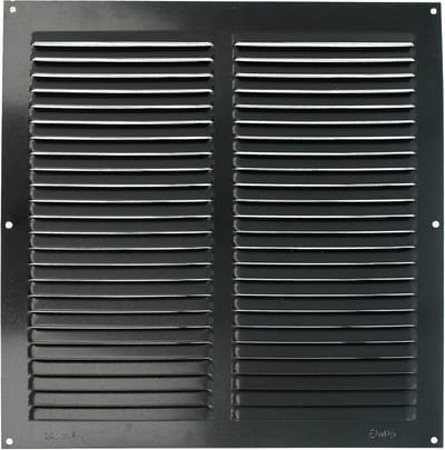 Vierkant aluminium ventilatierooster met muggennet voor luchtuitlaat 300x300 mm Zwart
