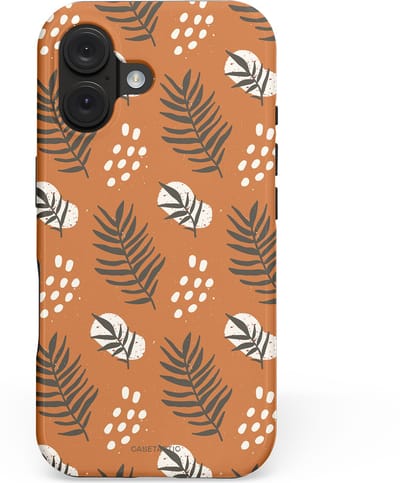 Casetastic hoesje geschikt voor Apple iPhone 16 - MagSafe - Dubbellaagse bescherming - Rustiek ritme - Fashion Case - Terracotta Taupe