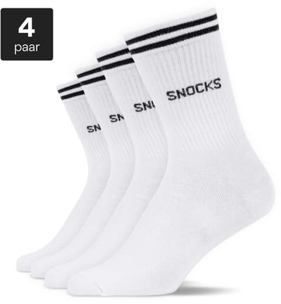 SNOCKS Hoge Sportsokken met Strepen - Sportsokken Heren - Sportsokken Dames - Biologisch Katoen - Maat 35/50 - 4 Paar - Comfortabel - Duurzaam Cadeau