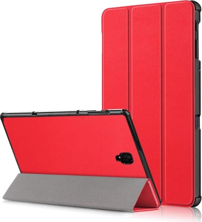 Hoesje - Geschikt voor Samsung Galaxy Tab A 10.5 (2018) - Dun & Stevig - Hardcover Book Case - Trifold Bookcase Hoes - Hard Cover - Tablethoes - Rood
