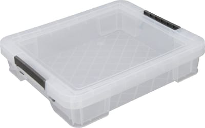 Whitefurze Opbergbox - 9 liter - Transparant - 43 x 36 x 8 cm - kunststof - opslag oplossingen - kist - met deksel