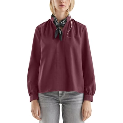 s.Oliver -qs Blouses Burgundy Größe: 44 | Longsleeves Outlet | Damen | Braun