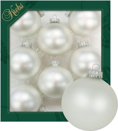 Krebs kerstballen - 8x stuks - parel grijs - glas - 7 cm - mat