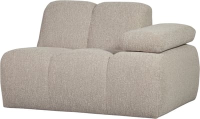 WOOOD Mojo 1-Zits Bank Met Arm Rechts - Bouclé - Beige - 74x120x97