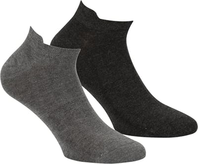 Boru Bamboo - 6-Pack - Sneakersokken met Lipje - Bamboe - Naadloos - Heren / Dames - grijs - 31-35 - 2333