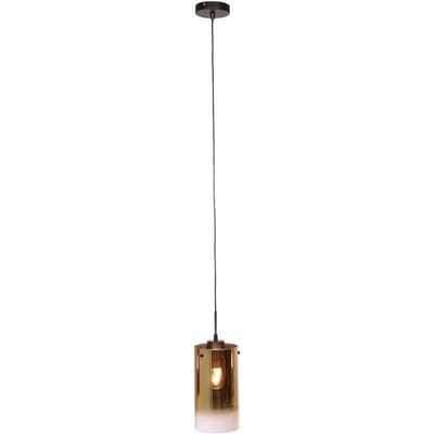 Freelight Ventotto hanglamp, zwart/goud, Ø 15 cm, glas