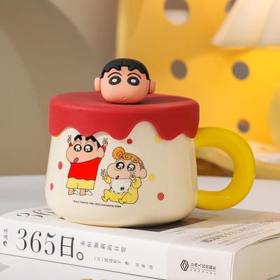 Schattige Crayon Shin Chan Beker Hoge Uitstraling Keramische Mok voor Meisjes Kantoor Koffie Melk Beker Verjaardagscadeau