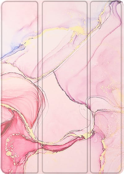 Casemania Hoes Geschikt voor Samsung Galaxy Tab A8 2021 10.5 inch Marmer Roze - Tri Fold Tablet Case - Smart Cover