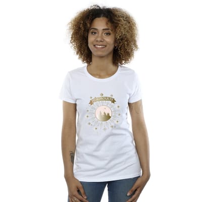 Harry Potter Dames/Dames Zweinstein Yule Ball Katoenen T-Shirt (Wit)
